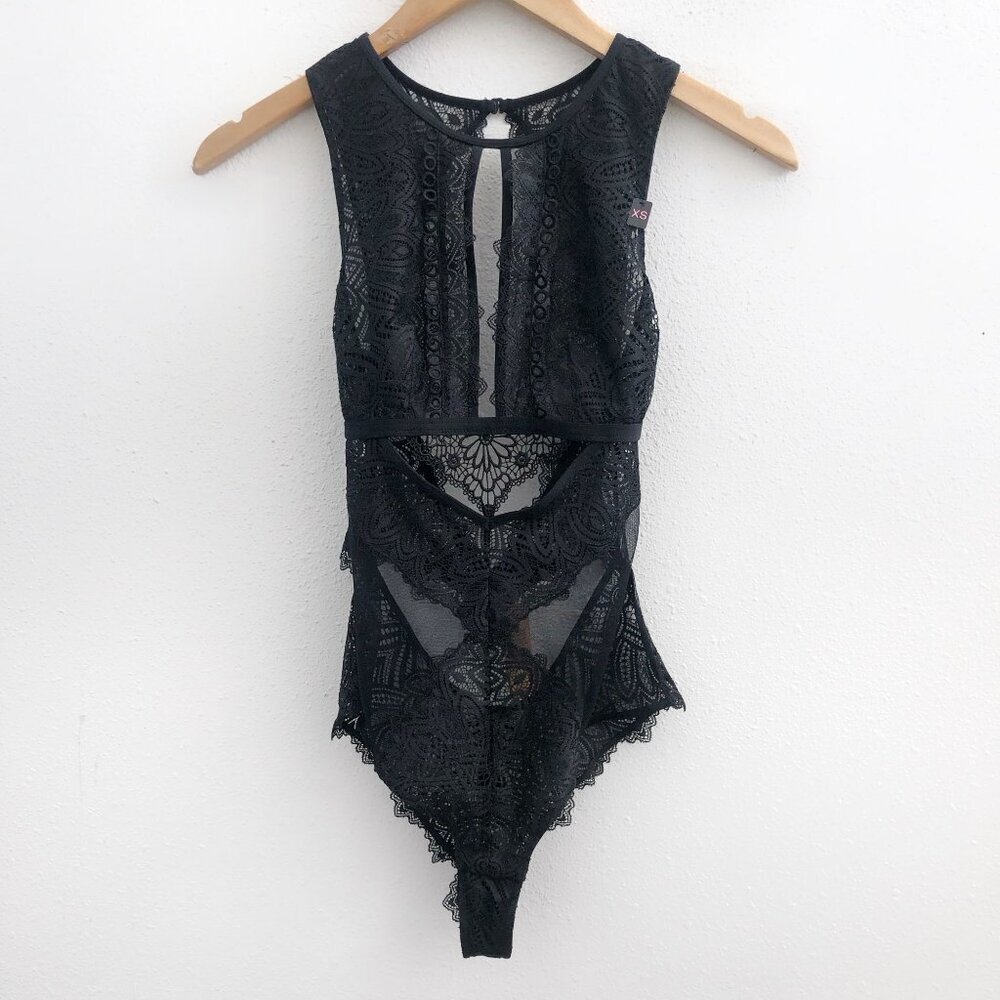 NWT UNDIZ Embroidered Mesh Bodysuit Size‎ XS